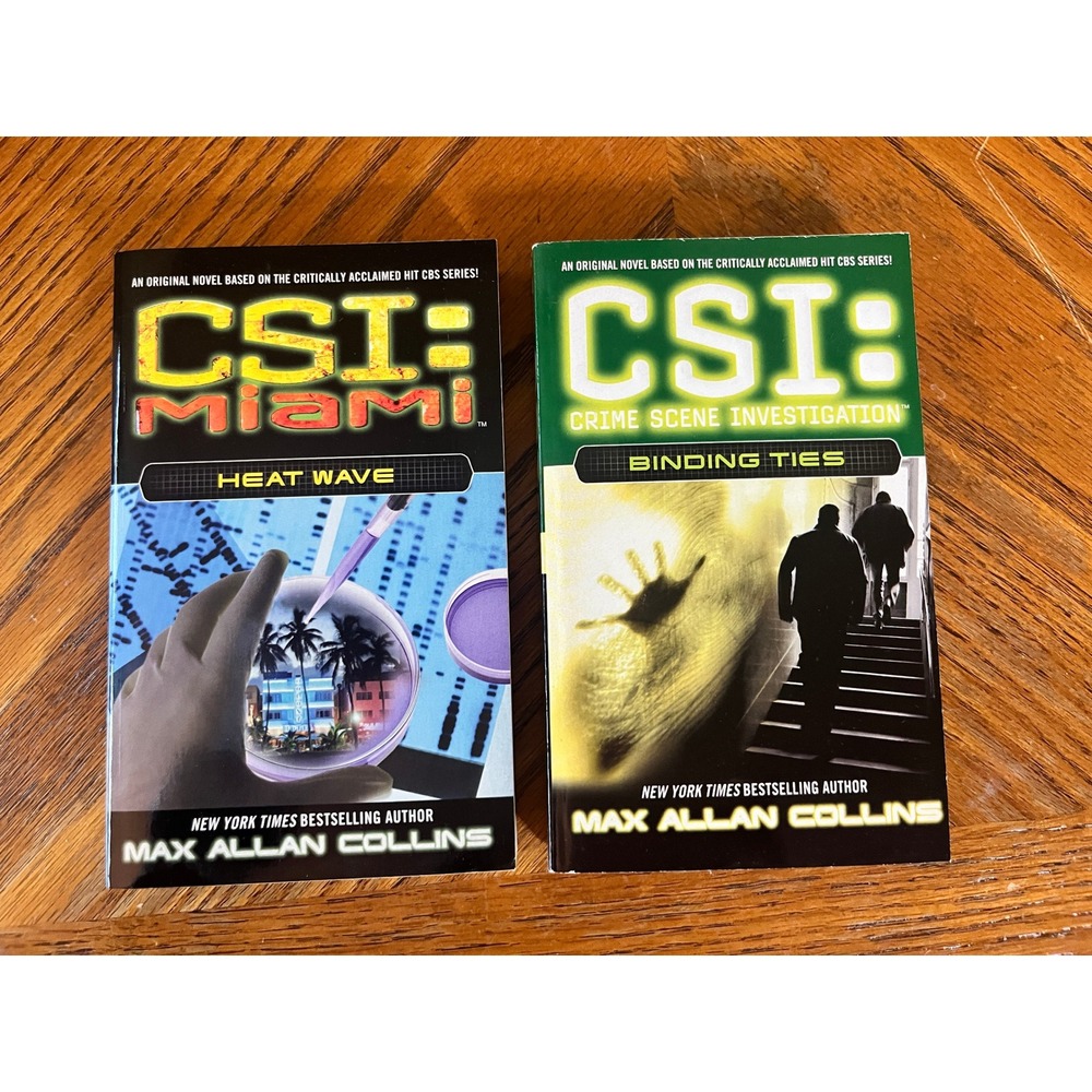 CSI Crime Scene Investigation Book Lot Heat Wave Miami Binding Ties Max Collins